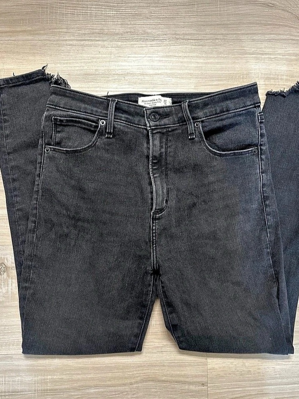 Abercrombie & Fitch The Super Skinny Ankle High Rise High Rise Black Ankle Jeans